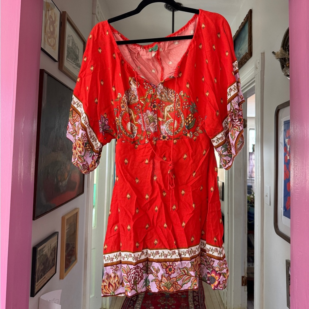 Farm Rio Red Printed Dress